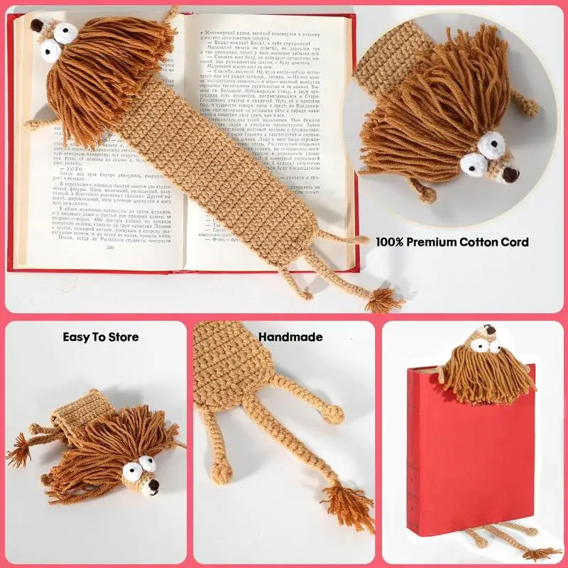 Cute Bookmark Knitted Book Marks Cute Animal Bookmark Crochet Bookmark For Teachers Students Kids Girls Boys. Book Lovers