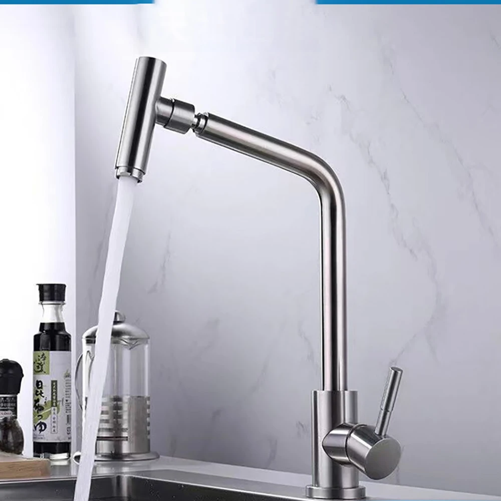 Tianview 304 stainless steel brushed kitchen faucet 360 degrees rotating rinse vegetable sink wash basin  faucet