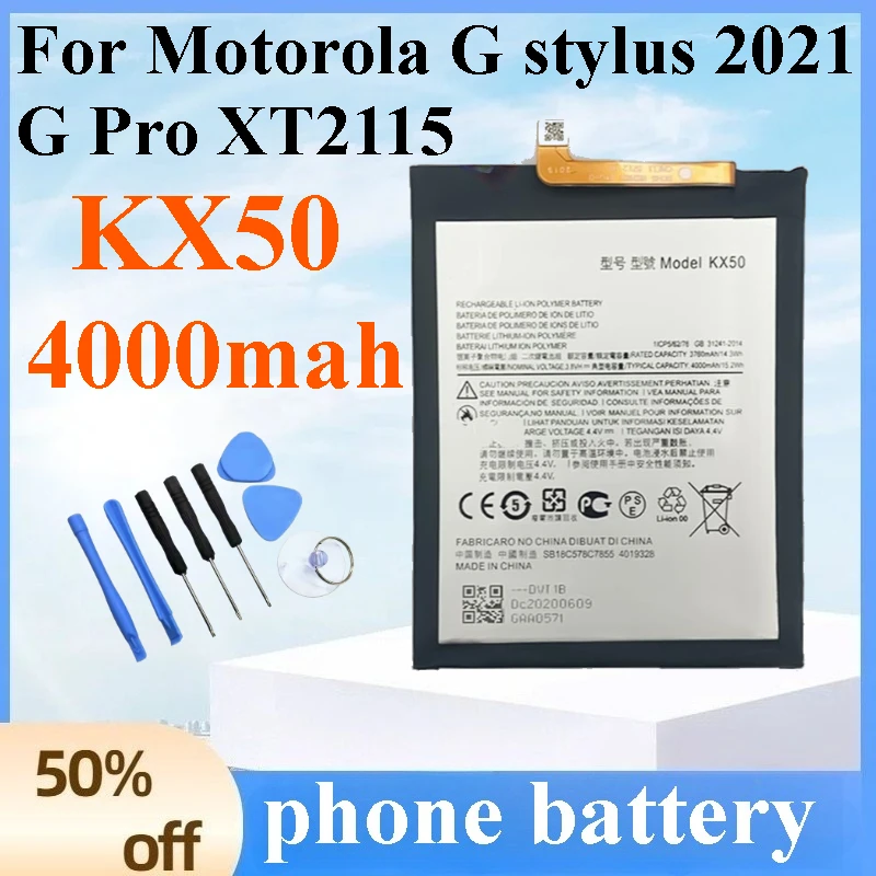 

New KX50 4000mAh Battery for Motorola G Stylus 2021 G Pro XT2115 Replacement Phone Battery High-Performance