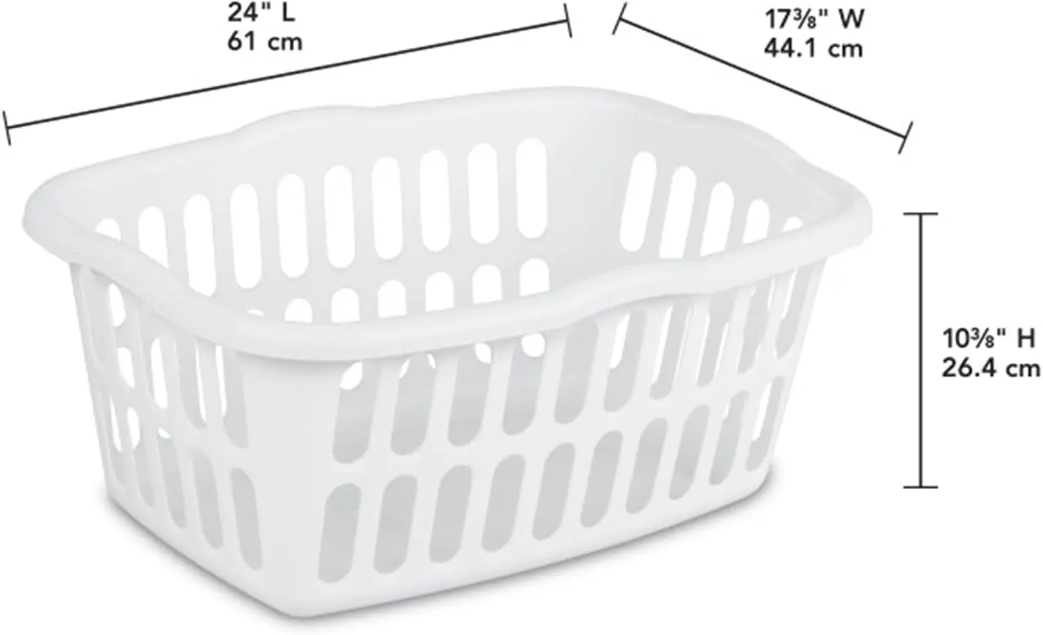 12-Pack Rectangular Laundry Basket, Plastic Clothes Hamper, 1.5 Bushel, White - Dirty Clothing Storage Organizer with Handles for Bedroom, Bathroom, and Closet | 1.5 Bushel, White - Dirty Clothing Storage Organizer with Handles for Bedroom, Bathroom
