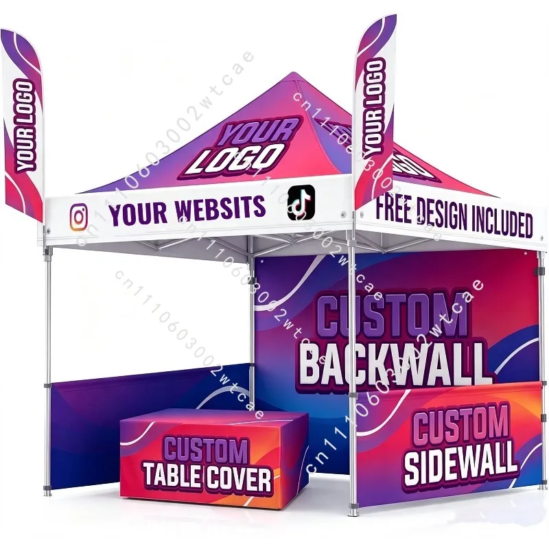 Custom Canopy Tent with Logo10x10 Pop Up Tent Personalized Customizable Heavy Duty for Events Vendor Business Tra