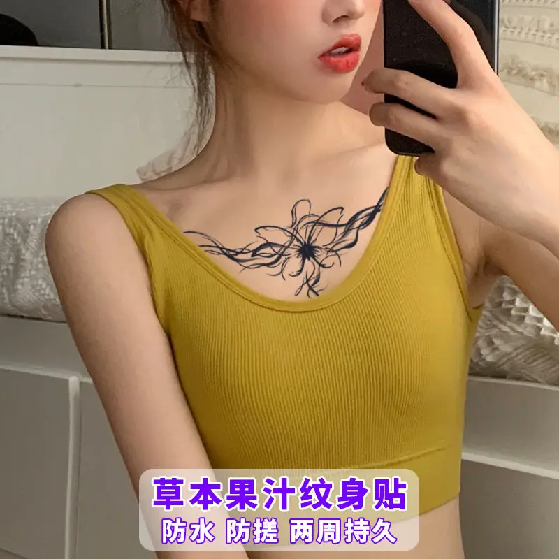 Herbal Smog Butterfly Tatoo Sticker Lasting Fake Tattoo for Woman Chest Sexy Art Faux Temporary Tattoo Waterproof Tatuajes