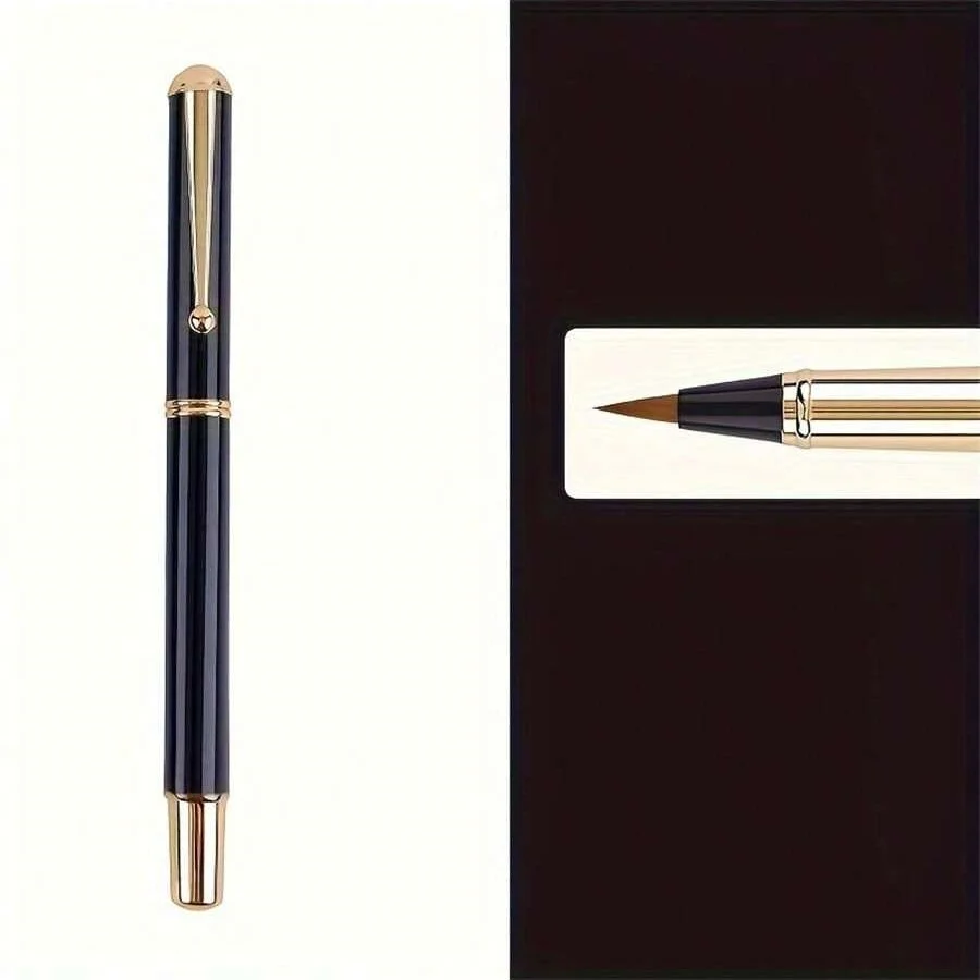1 Stift mit sanfter Schreibfunktion und tragbarem Stiftgehäuse, 10 schwarze Tintenpatronen, geeignet für Anfänger zum Üben der Kalligraphie mit weichem Pinsel – Detail 6
