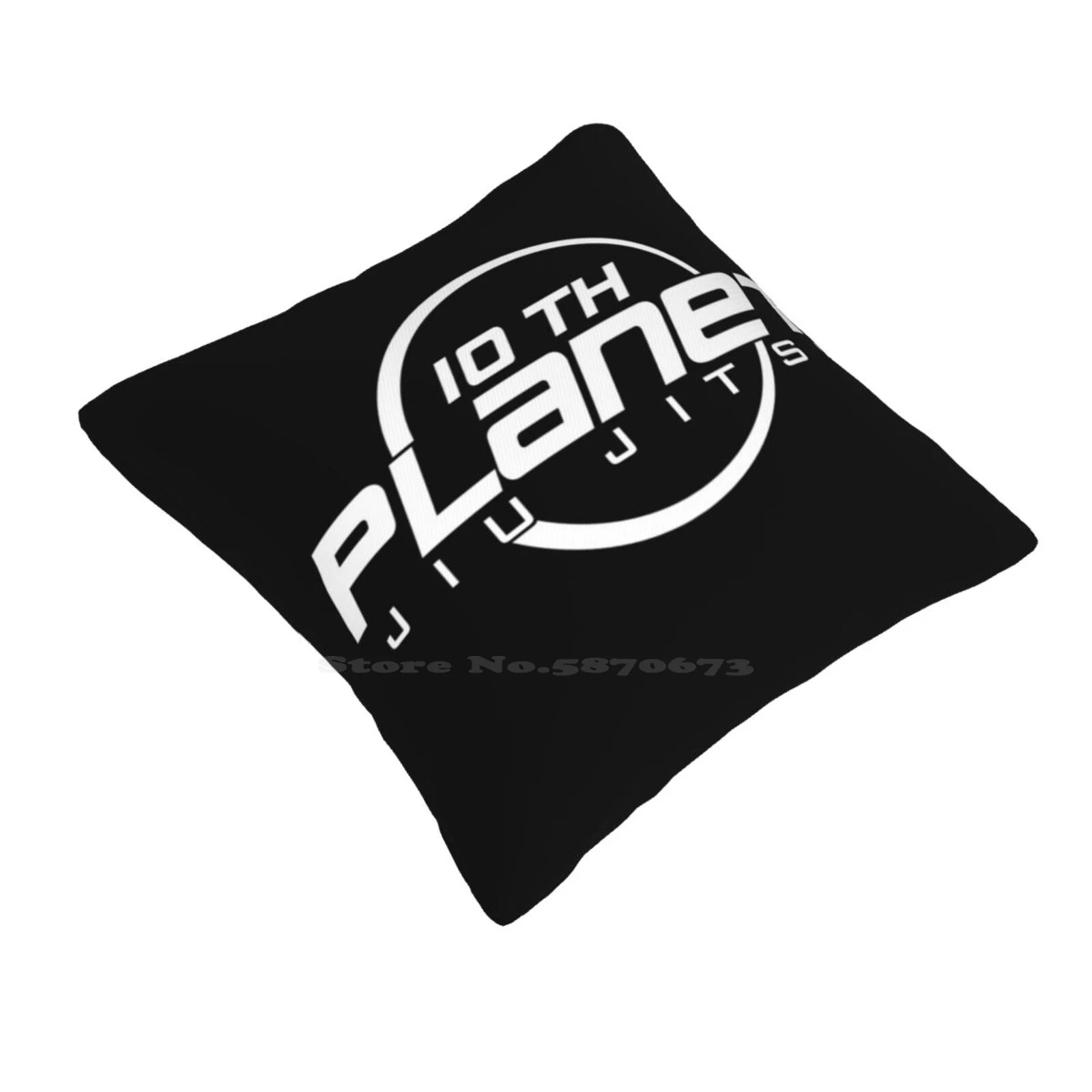 10Th Planet Jiu-Jitsu ( White ) Funny Cute Decor Square Pillowcase 10Th Planet Jiu Jitsu Logo Tenth Flat Planet Flat Earth Meme