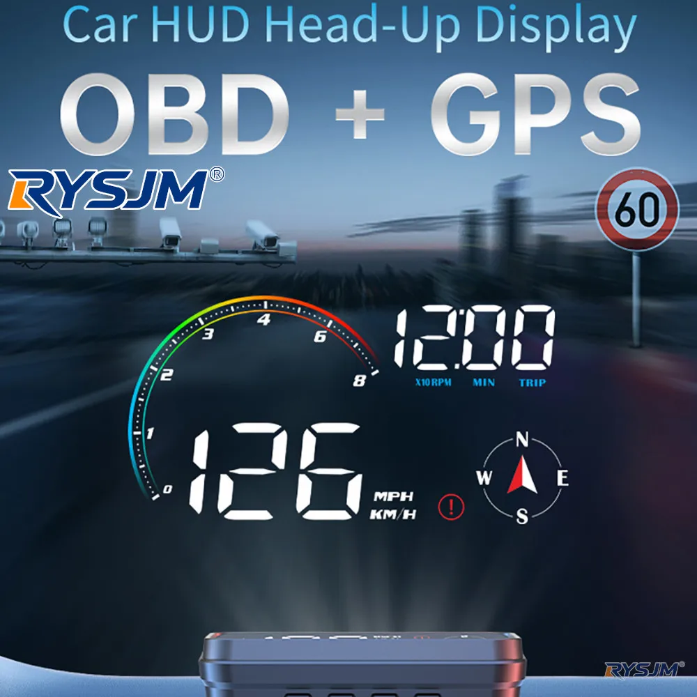 GPS+OBD M24 HUD Windshield Projector Car Head Up Display on Board ComputerDigital Speedometer RPM Tacho Water Temp Voltage Alarm