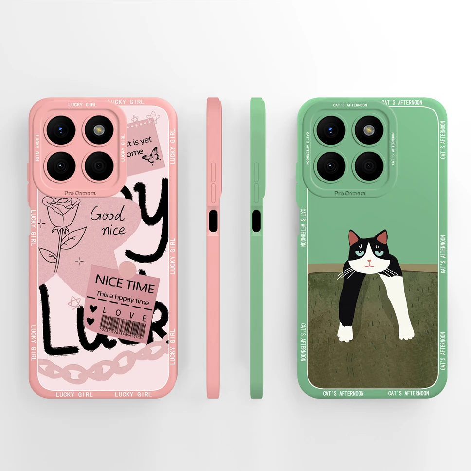 Phone Case For Honor X8B Cute Creative Style Soft Liquid Silicone Painted Anti Drop Protection Cover For Honor X 8B Fundas Coque