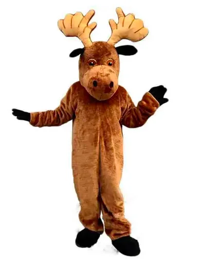 

New Adult Hot Sale Foam Cute Halloween Brown Elk Deer Mascot Costume Plush Christmas Fancy Dress Halloween Mascot Costume