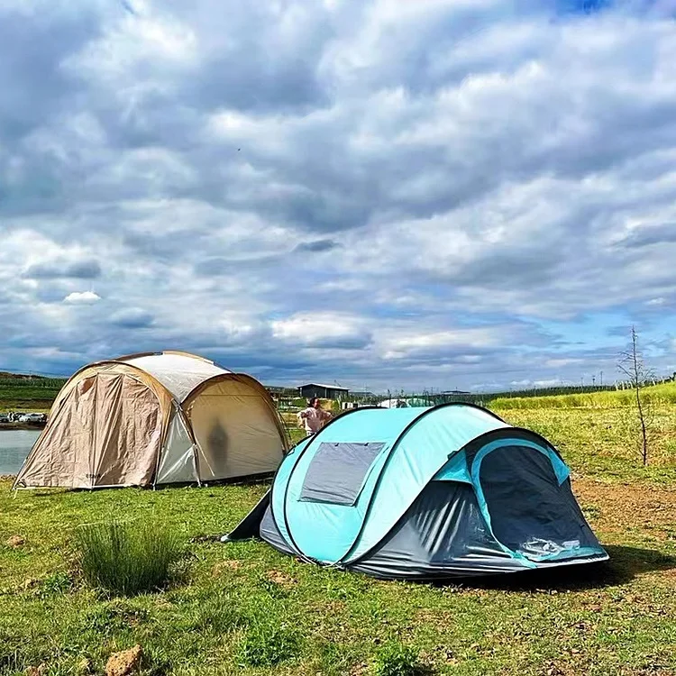 Ventas calientes Viaje en el campo práctico gran espacio, fácil de almacenar tienda de lancha rápida para 5 personas sin instalación