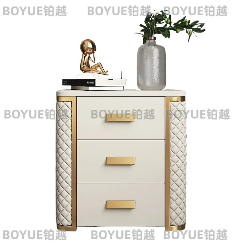 Luxury Large Wooden Nightstand Modern Simple Bedroom Side Table Home Storage Furniture High Quality Bedside Cabinet Decor