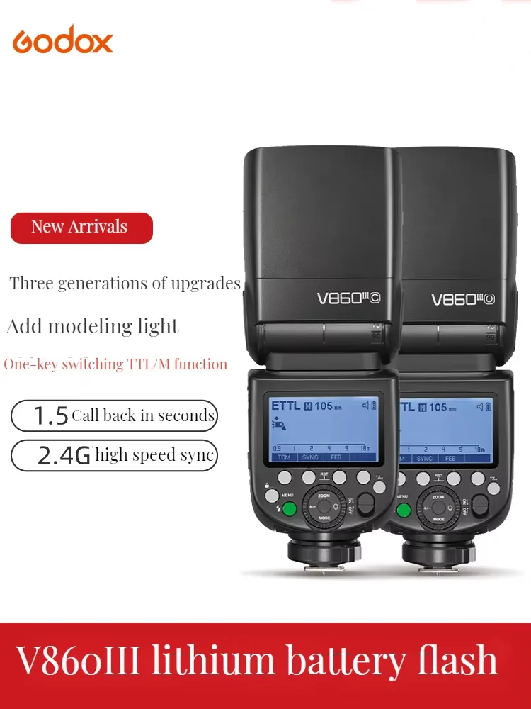 Godox V860III V860 III E-TTL II HSS Camera Flash Speedlite for Canon Sony Nikon Fuji Olympus Panasonic Pentax Camera