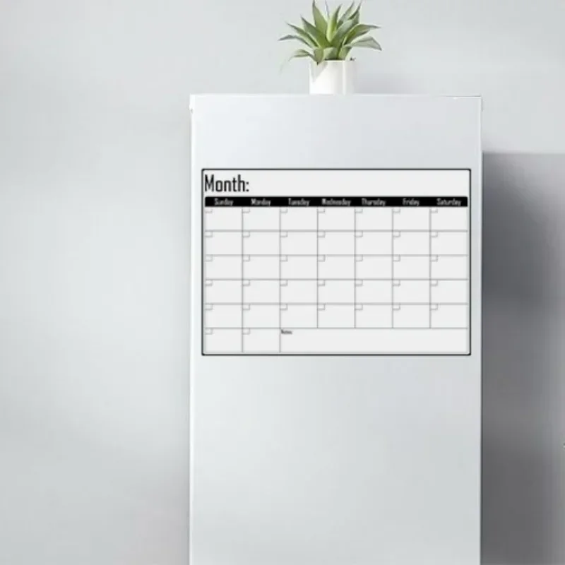 Calendário Magnetic Whiteboard for Fridge, Dry Erase, Home Planner, Memo Message Board, Kid's Course, A3