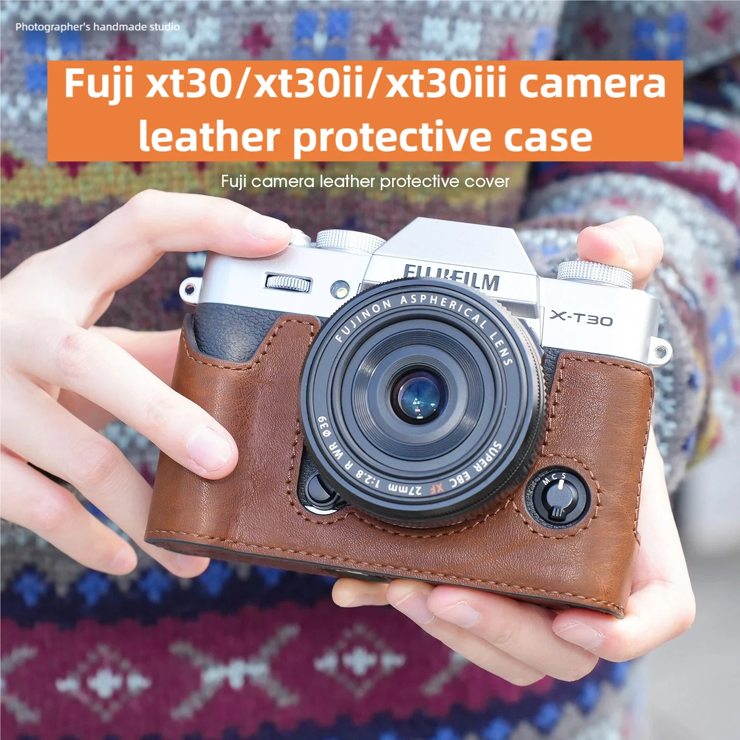 Genuine Leather Camera Protective Case for Fujifilm XT30iii/XT30ii/xt30 Camera Bag XT50 Camera Case XE5 Base Shoulder Strap