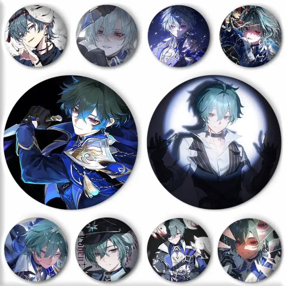 Genshin Impact Lohen Game Badge Round Art Brooch Clothes Backpack Accessories Lapelnd Laserh