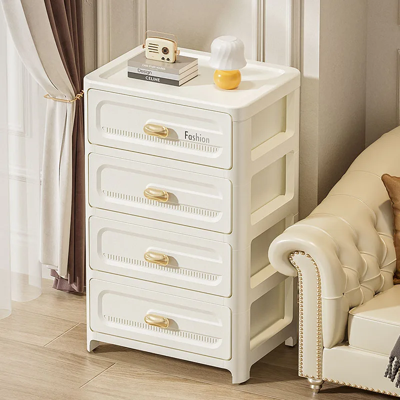 Plastic Multi-Tier Storage Cabinet  Under-Desk Organizer Shelf Bedside Stationery Tidy Tower, Space-Saving Storage Drawers