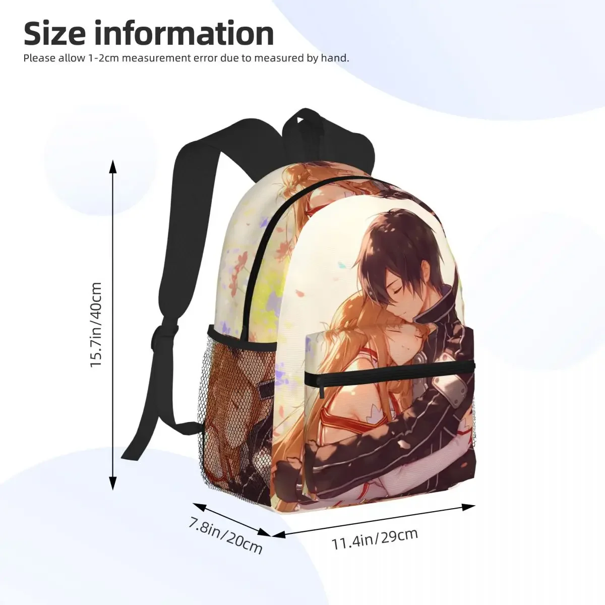 Asuna SAO Anime Sword Art Online Student Backpack School Bag Hiking Travel Daypack for Boys Girls Fashion Bookbag Shoulder Bags