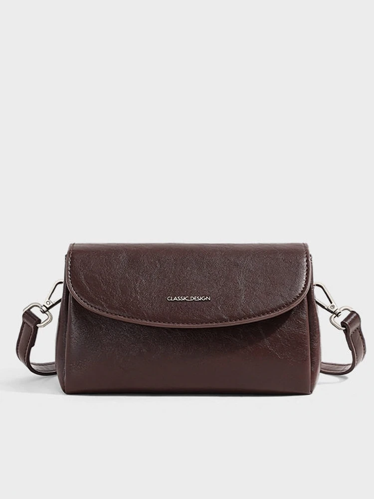 2026 New Women's Crossbody Bag Single Shoulder Commuter Bag Retro Casual High-End Small Square Bag Pure Color Trend Spring