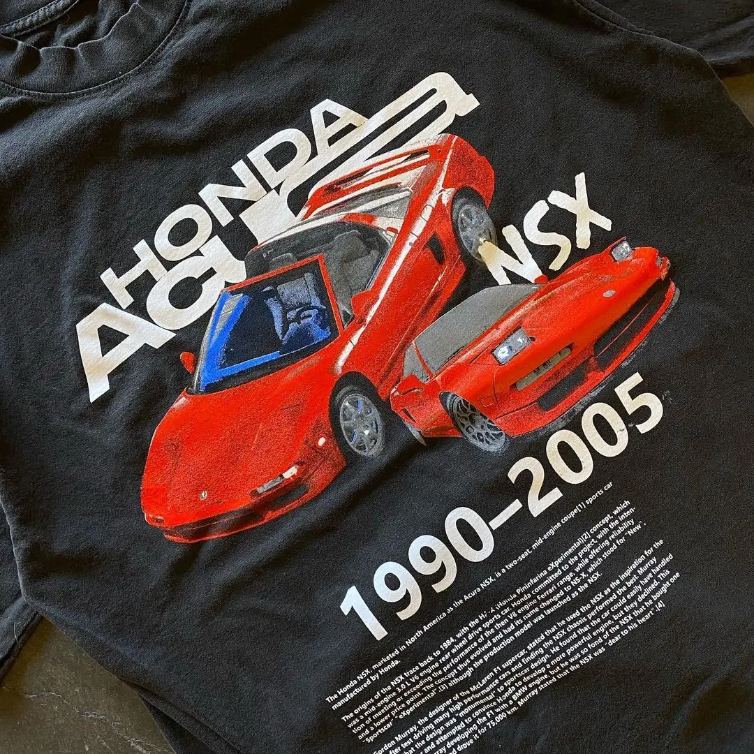 2025 夏のホット販売車プリントパターンピュアコットンソフトレジャーホームハイストリートトレンディ原宿ユニセックス Y2K