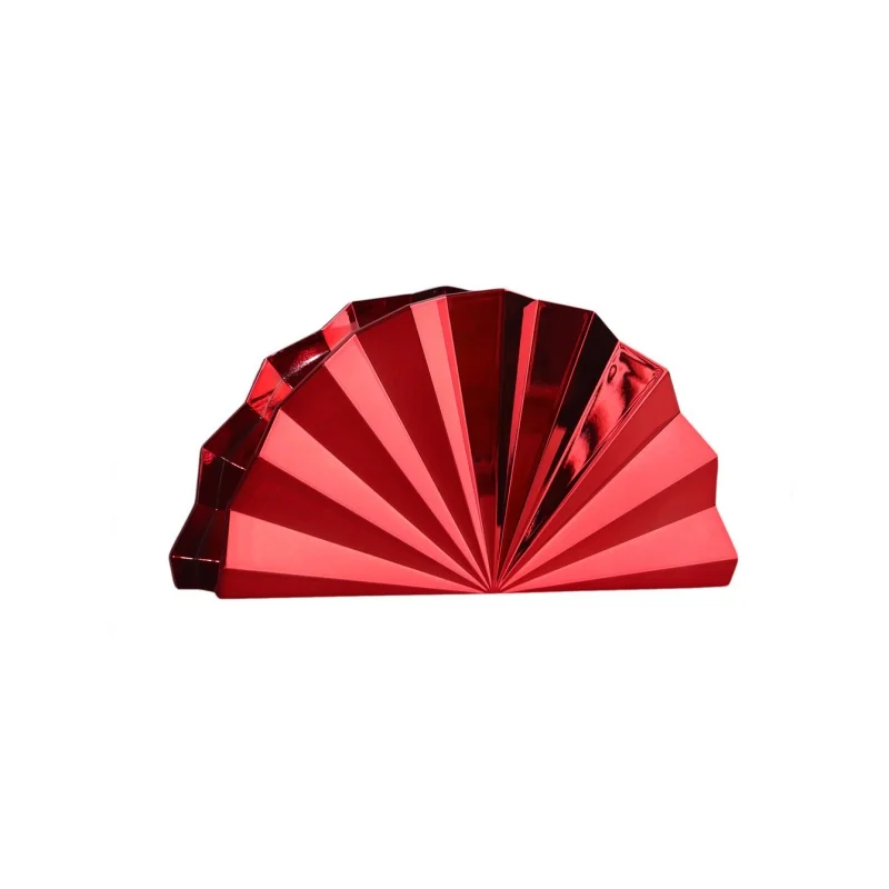 

Fashion Creative Design Acrylic Fan-shaped Clutch Bag for Women Luxury Shiny Metallic Style Handbag Wedding Cocktail Party Purse