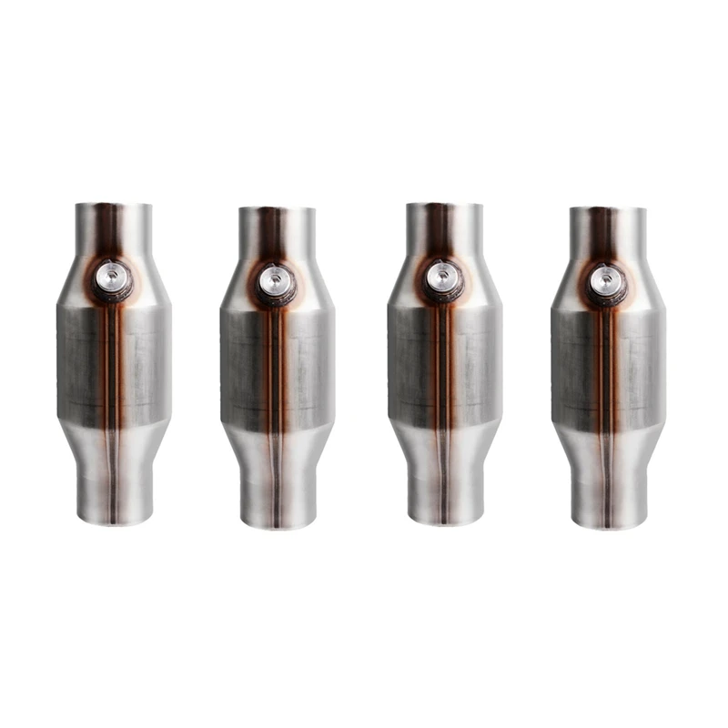 

4Pcs 2.5Inch Spun Universal Catalytic Converter High Flow Stainless Steel 425250 Exhaust Catalytic Converter