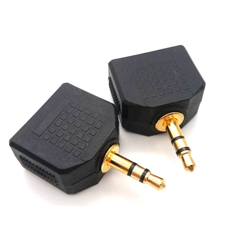 1 قطعة 3.5 مللي متر جاك ذكر إلى مزدوج AUX أنثى Y الفاصل محول للهاتف ميكروفون المتكلم سماعة الصوت سماعة #3