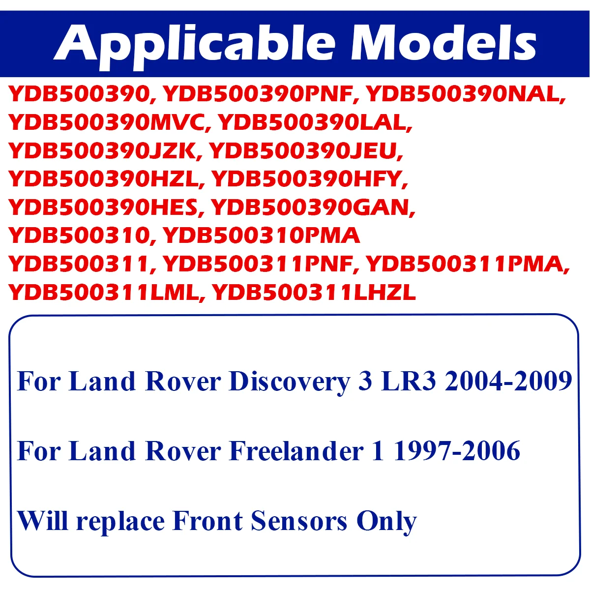 블랙 PDC 주차 거리 제어 센서, 랜드로버 디스커버리 3 LR3 2004-2009 프리랜더 1 1997-2006 YDB500390 YDB500311