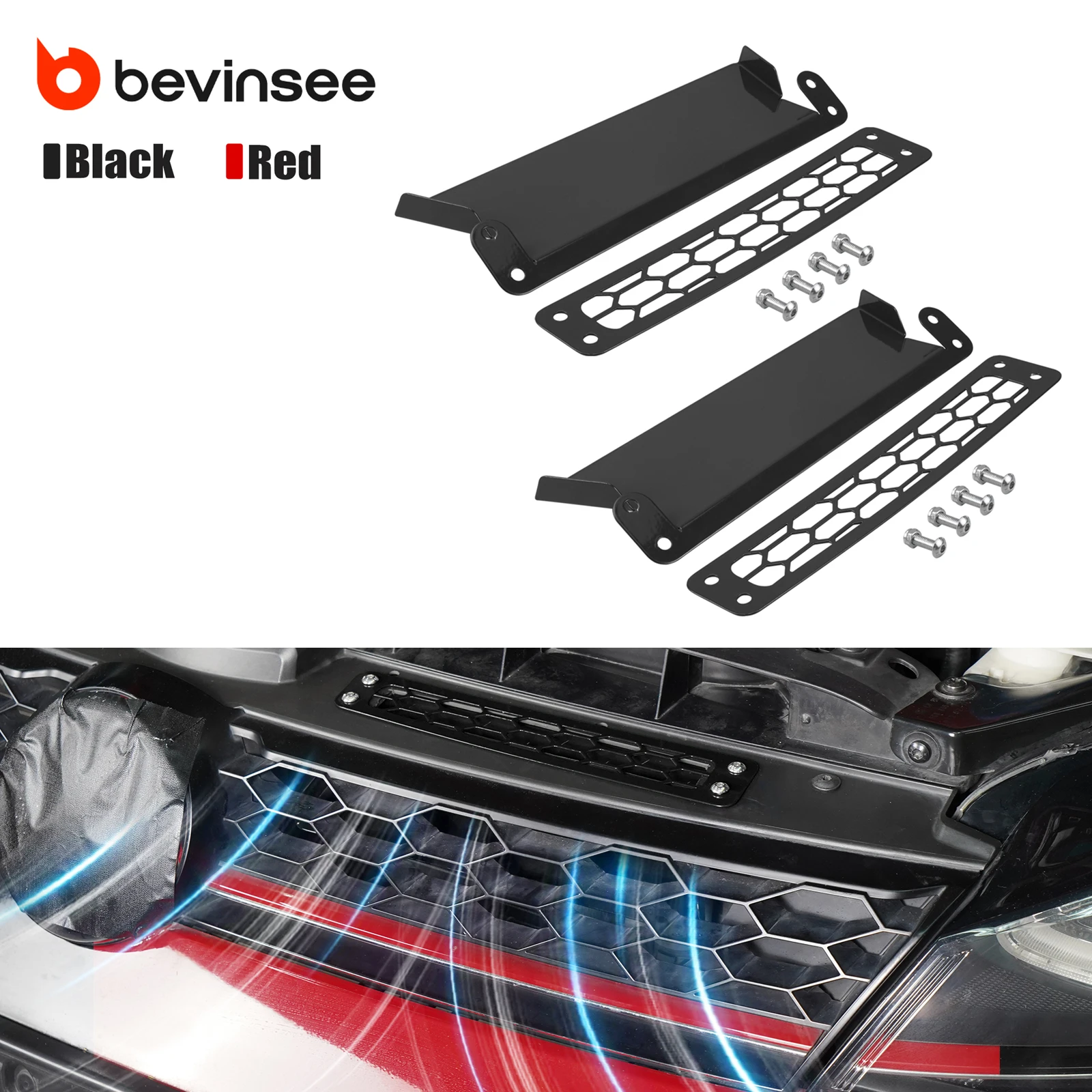 

BEVINSEE Steel Air Intake Scoops for Audi S3 8V 2013-2020, for VW for MK7 Golf GTI & R 2015-2020, Auto Parts