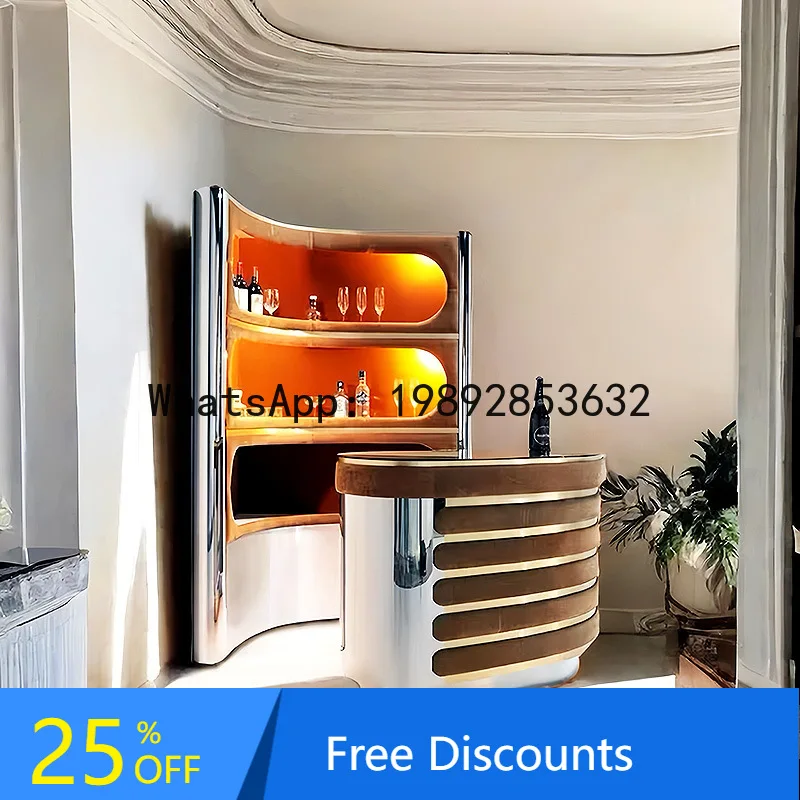 G1  Light Luxury Triangle Wine Cabinet Suede Velvet Wall-Mounted Luxury Villa Bar Artistic High-End Storage Cabinet