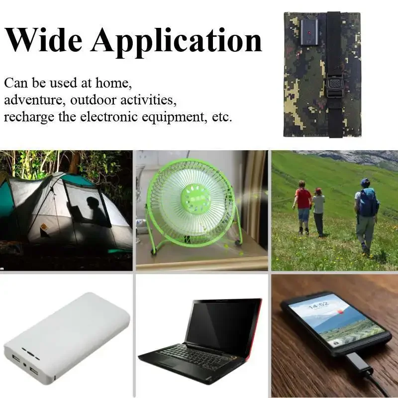 20W Outdoor Foldable Solar Panels Cell 5V Waterproof USB Solar Smartphone Battery Charger Portable Power Bank for Camping Hiking