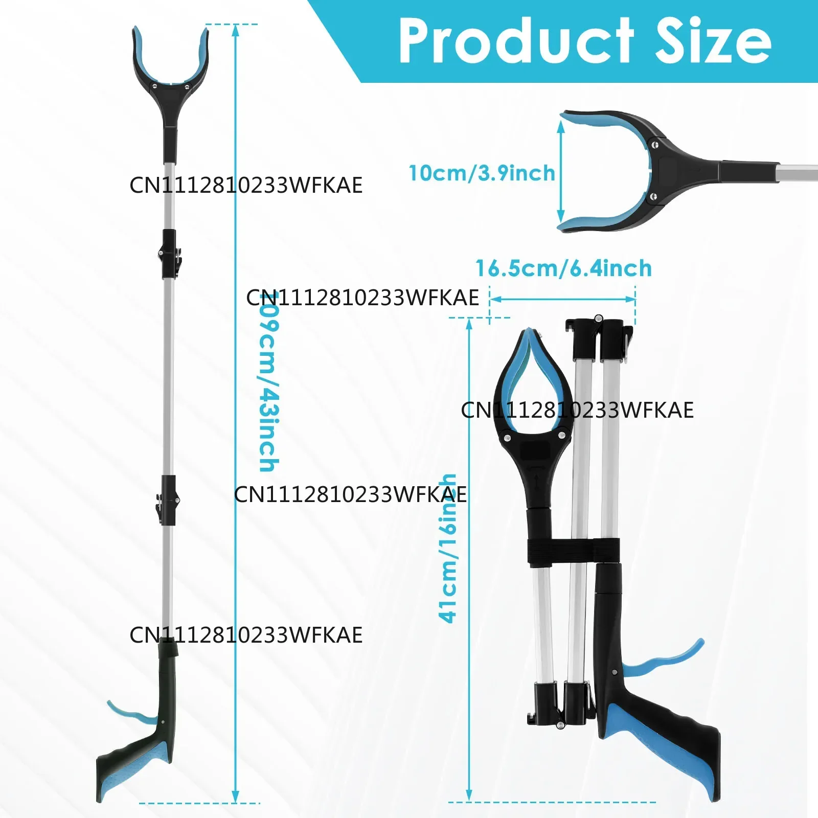 Foldable Gripper Extender Hand Tools Litter Reachers Pickers Collapsible Garbage Reacher Grabber Pick Up Tools
