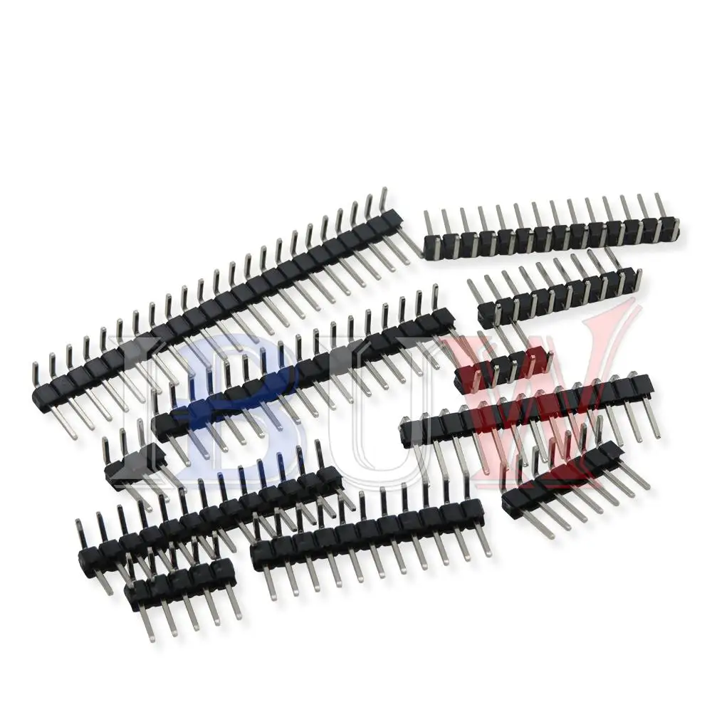 10PCS 1X/2/3/4/5/6/8/10/40 PIN Single Row Right Angle MALE PIN HEADER 2.54MM PITCH Strip Connector Socket 3p/4p/6p/8p/20p/40p