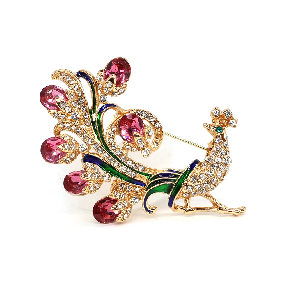 

Beautiful Elegant Peacock Brooches Animal Design Rhinestone Pin Women Winter Coat Party Wedding Fashion Jewelry Accessories Gift