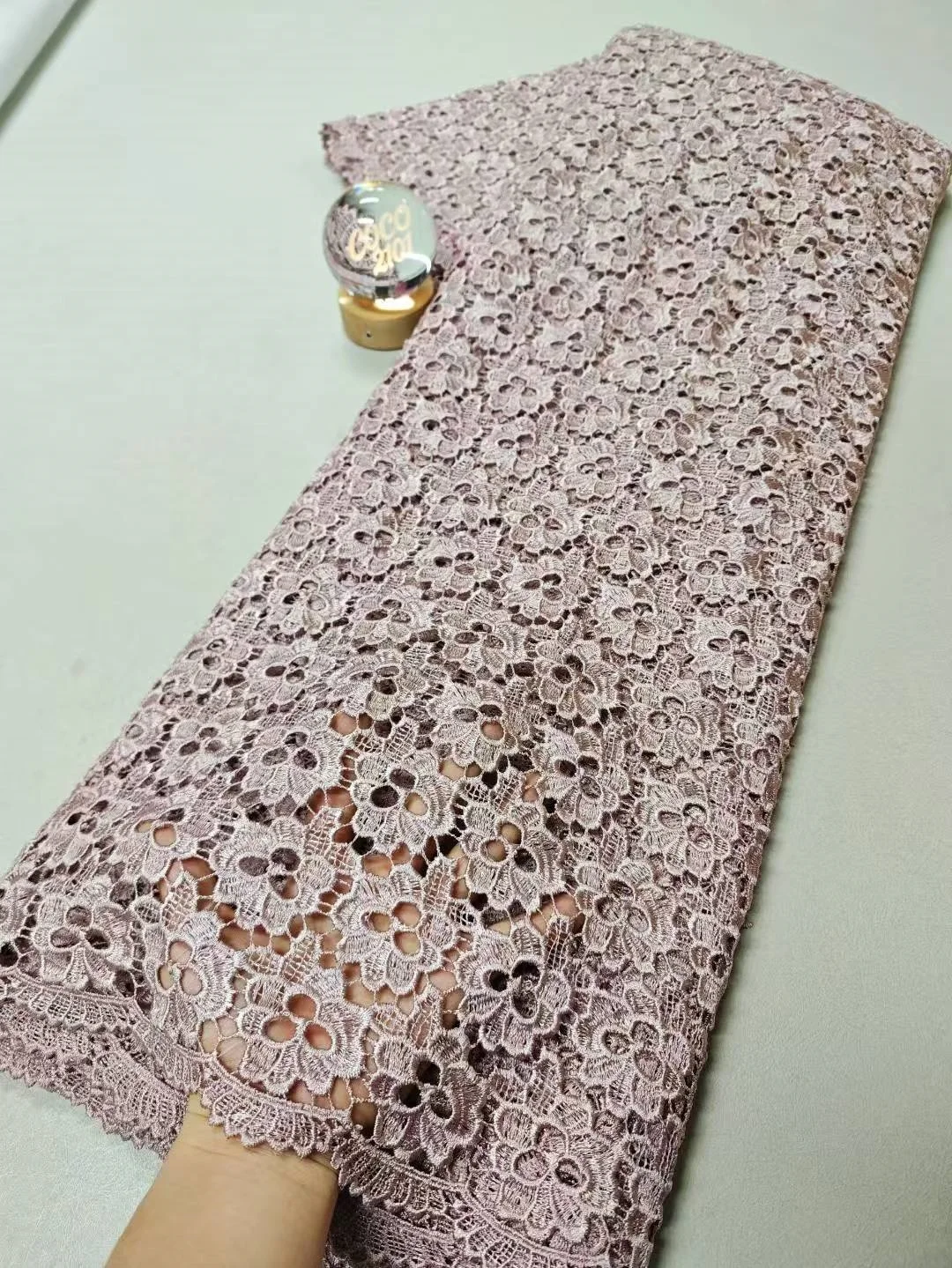 

High Quality 2026 African Nigerian Lace Fabric Embroidery Tulle Cotton Wedding Party Dress Guipure Water Soluble 5Yards XL195