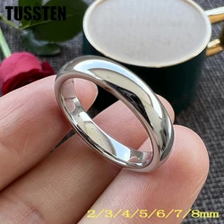 TUSSTEN 2-10MM White Tungsten Ring for Men Women Dropshipping Engagement Wedding Band Trendy Jewelry Polished Comfort Fit
