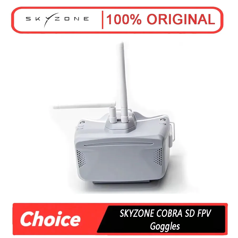 

SKYZONE COBRA SD FPV Goggles: 4.3" 800X480 LCD Screen, 5.8G 48CH Diversity Receiver + Heat-Sink Fan (For RC Racing Plane/Drone)