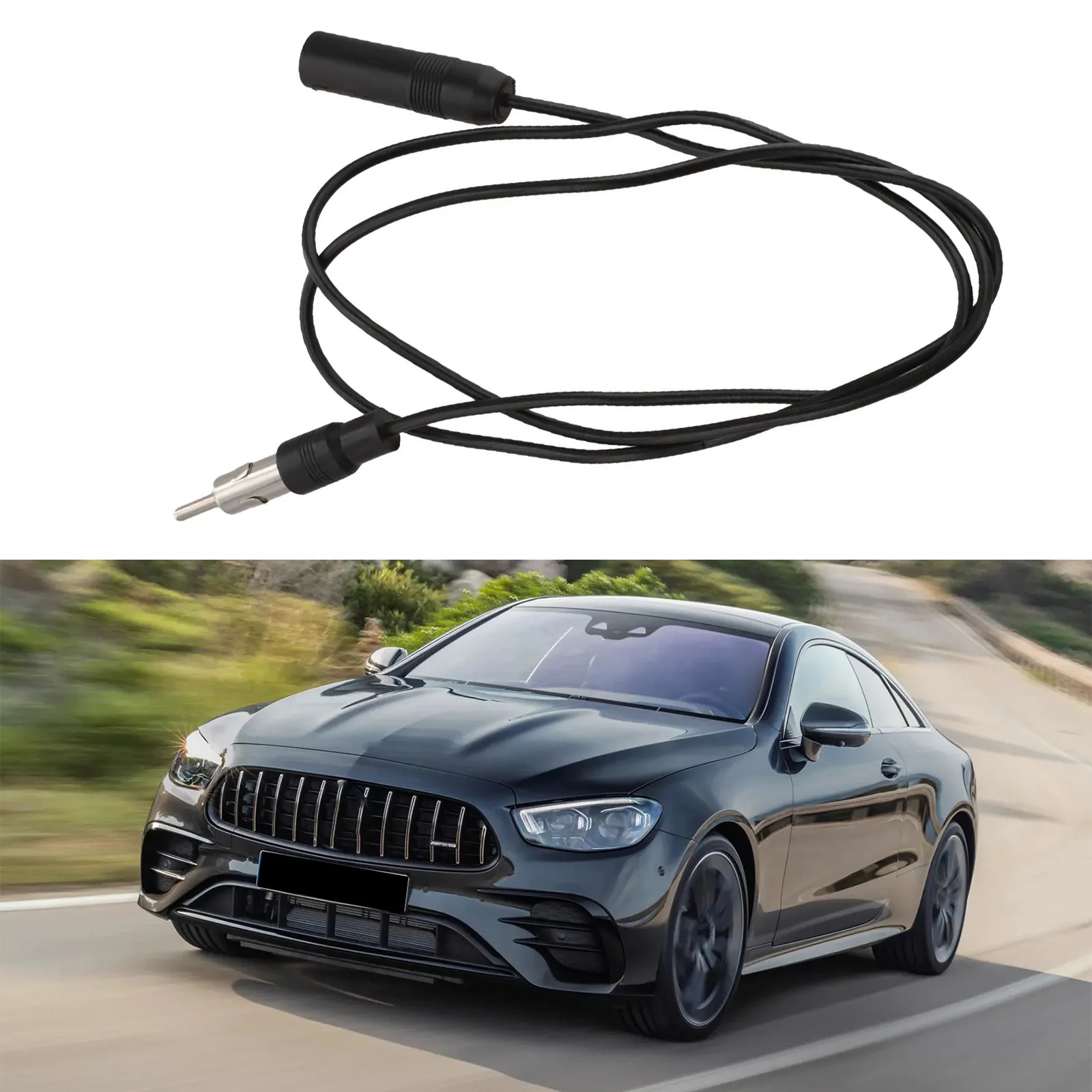 Radio Cable Wire Extension Cable 1 Pc 100cm ABS Auto AM/FM for antenna Auto Parts Black for general Purpose Replacement