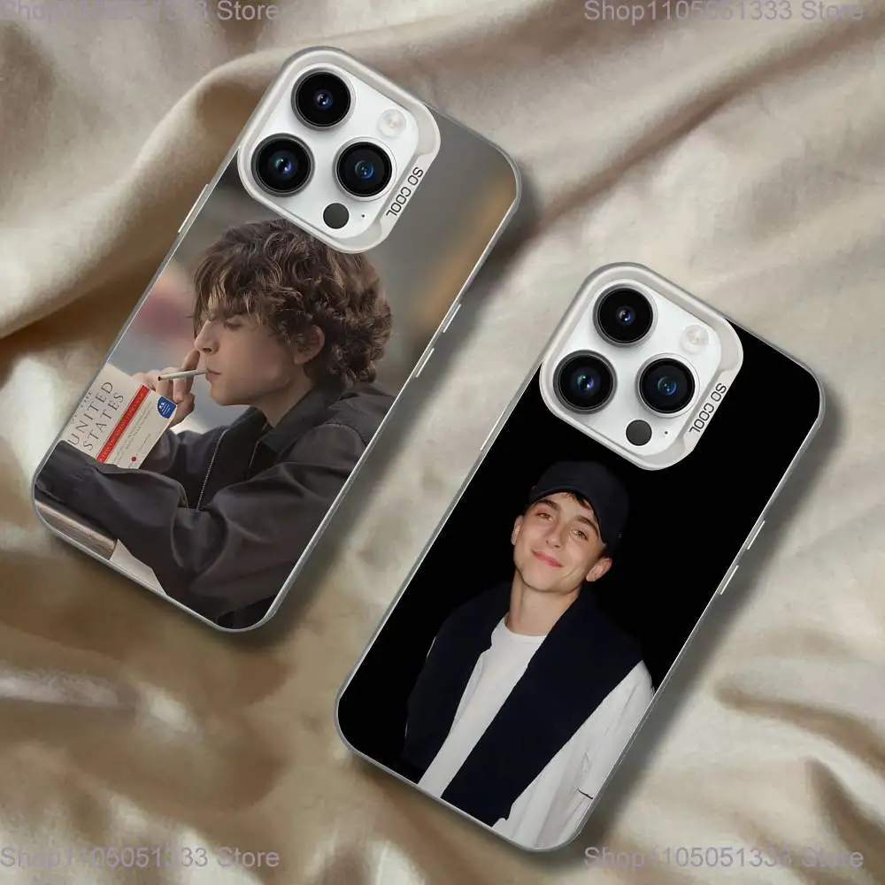 

Timothee Chalamet Phone Case For iPhone 16,15,14,13,12,11,Pro,XS,Max,Plus,Mini,SE White Candy Matte Shockproof Cover