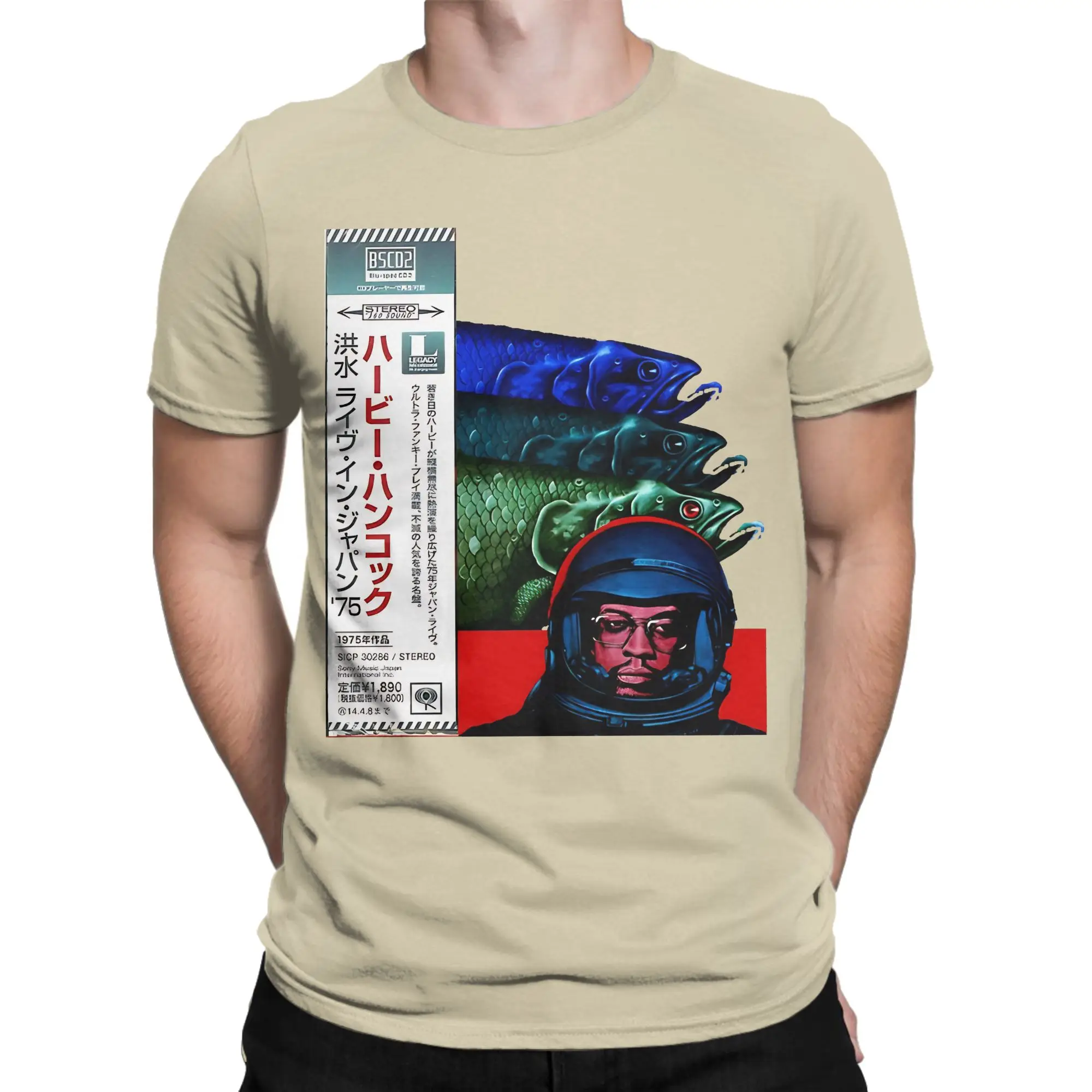 Herbie Hancock  Flood  Live In Japan     T Shirts Men's  100% Cotton Cool T-Shirt O Neck  Tees Short Sleeve Clothing Printed