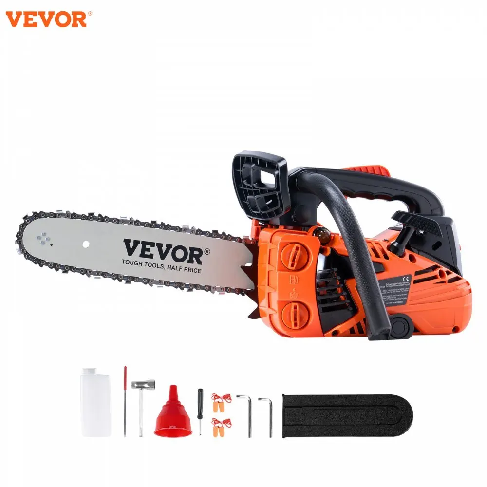 VEVOR Gasoline Chainsaw Gas Powered Wood Cutting Engine Handheld Cordless for Tree Wood Branch Cutting Farm Garden Ranch