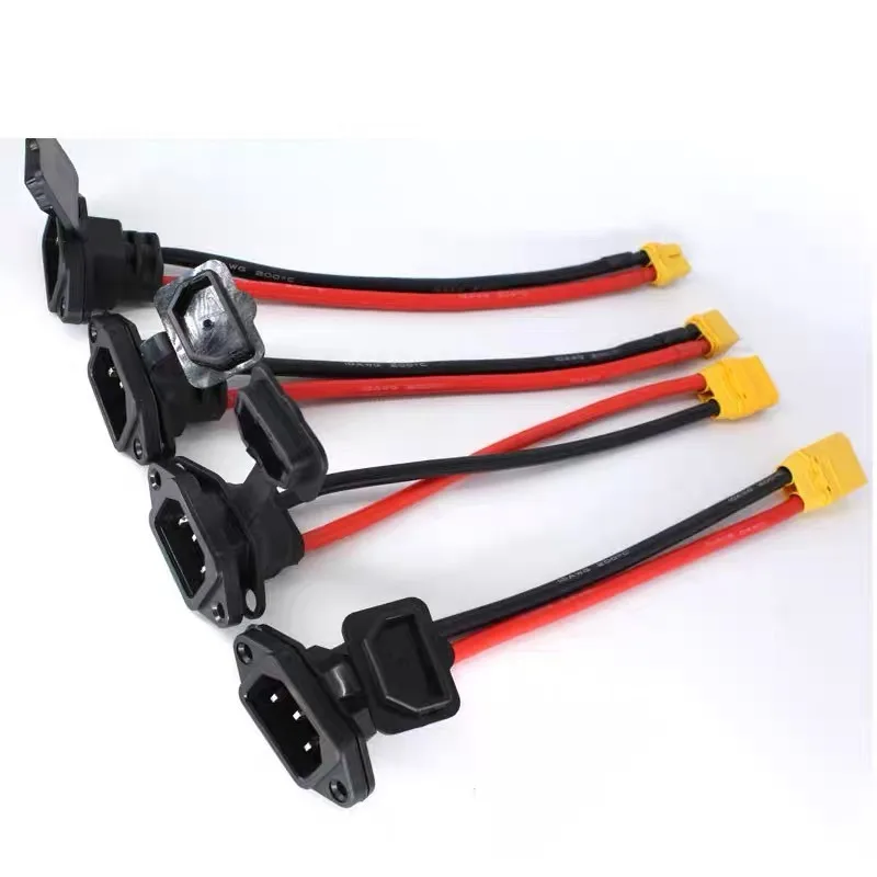 Electric vehicle plug C14 to XT60/90 pin socket socket male and female docking charging head tricycle power cord