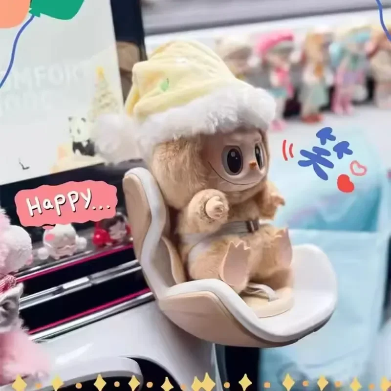 Popmart Labubu Figure Car Seat Compatible Model Toy Decoration Trendy Blind Box Collectible Art Character Design Cute Gift