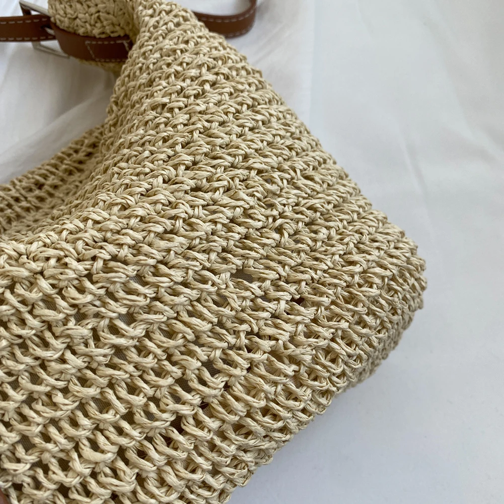 Соломенная сумка-мессенджер, бумажная веревка, модные повседневные сумки ручной работы, простой элегантный регулируемый ремешок, женский кошелек