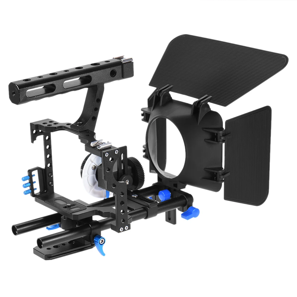 

Andoer C500 Aluminum Alloy Camera Camcorder Video Cage Rig Kit Film Making System Matte Box + Follow Focus + Handle + 15mm Rod