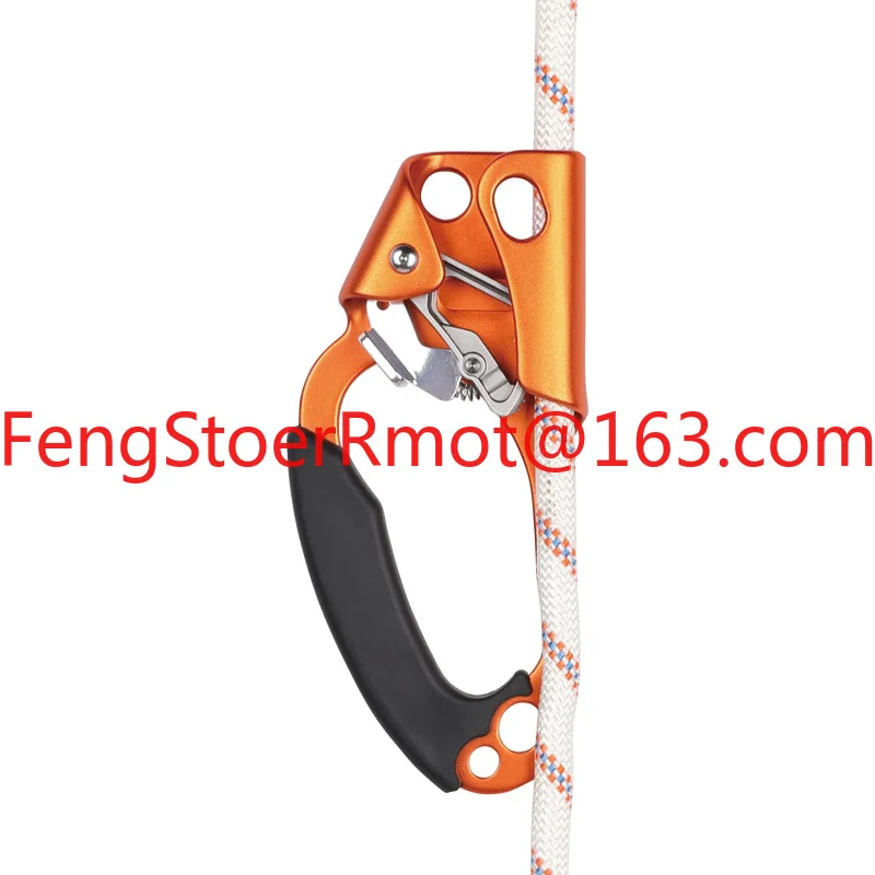 Comfortable Grip Fall Protection Rappelling Climbing Equipment Red Right Hand Ascender Clamp for 8-13 mm Ropes