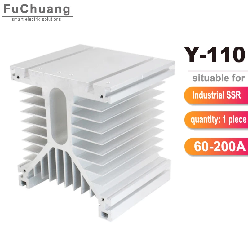 Y-110 heat sink High-Power Module Radiator with 120*120*38mm 220VAC Axial fan for DA AA Industrial solid state relay 60A to 200A