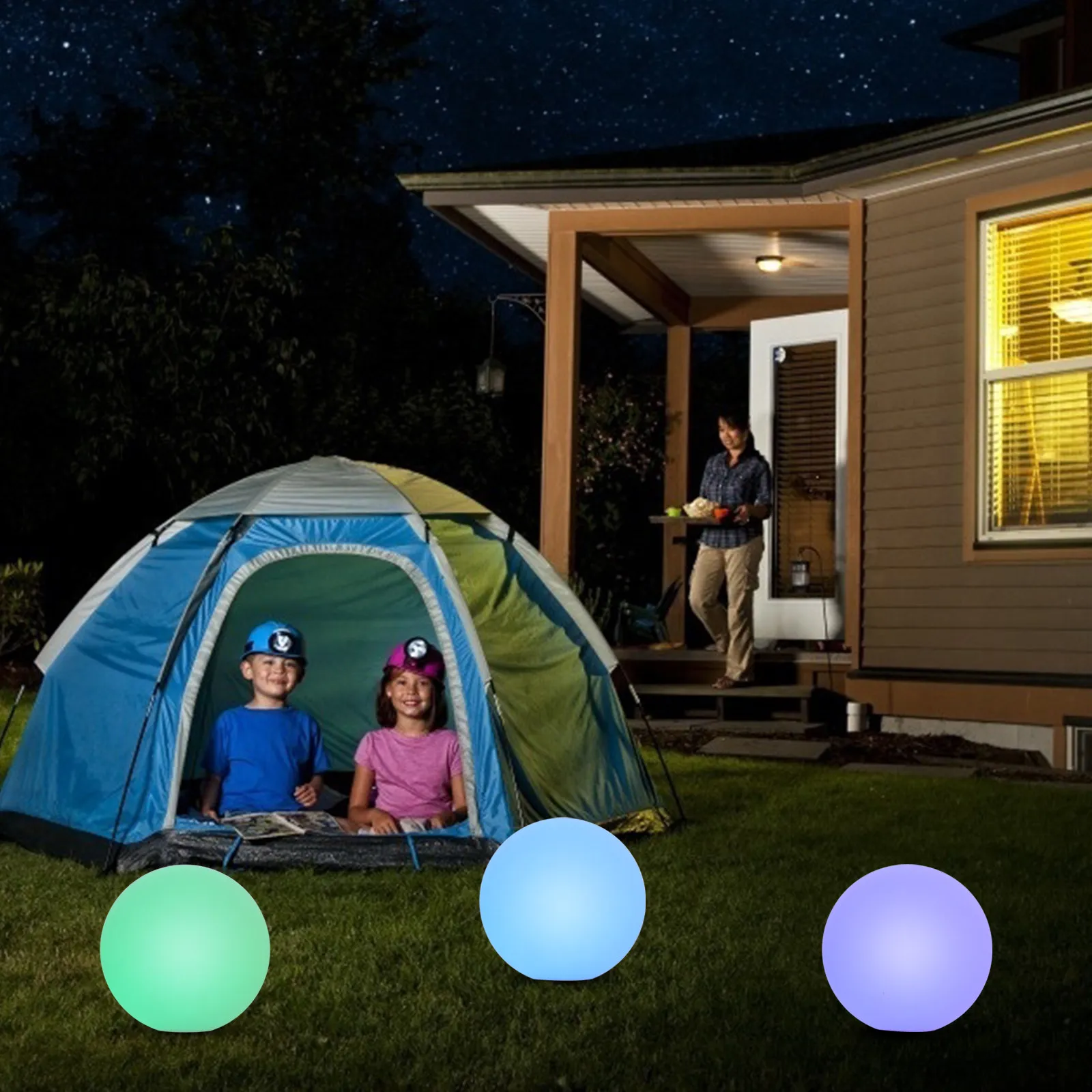 7-Color Remote Control LED Glowing Ball Lamp – Waterproof Outdoor Yard, Garden & Pool Decorative Light