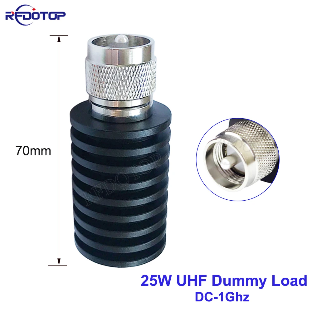 

25W DC-1GHz UHF PL259 Male Plug Connector RF Coaxial Termination Dummy Load 50ohm Nickel Plated RF Accessories