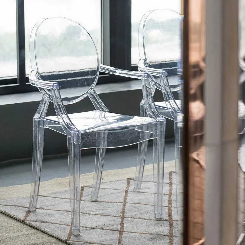 Nordic Crystal Transparent Acrylic Ghost Dining Chair Creative Cafe Negotiation Seating Light Luxury