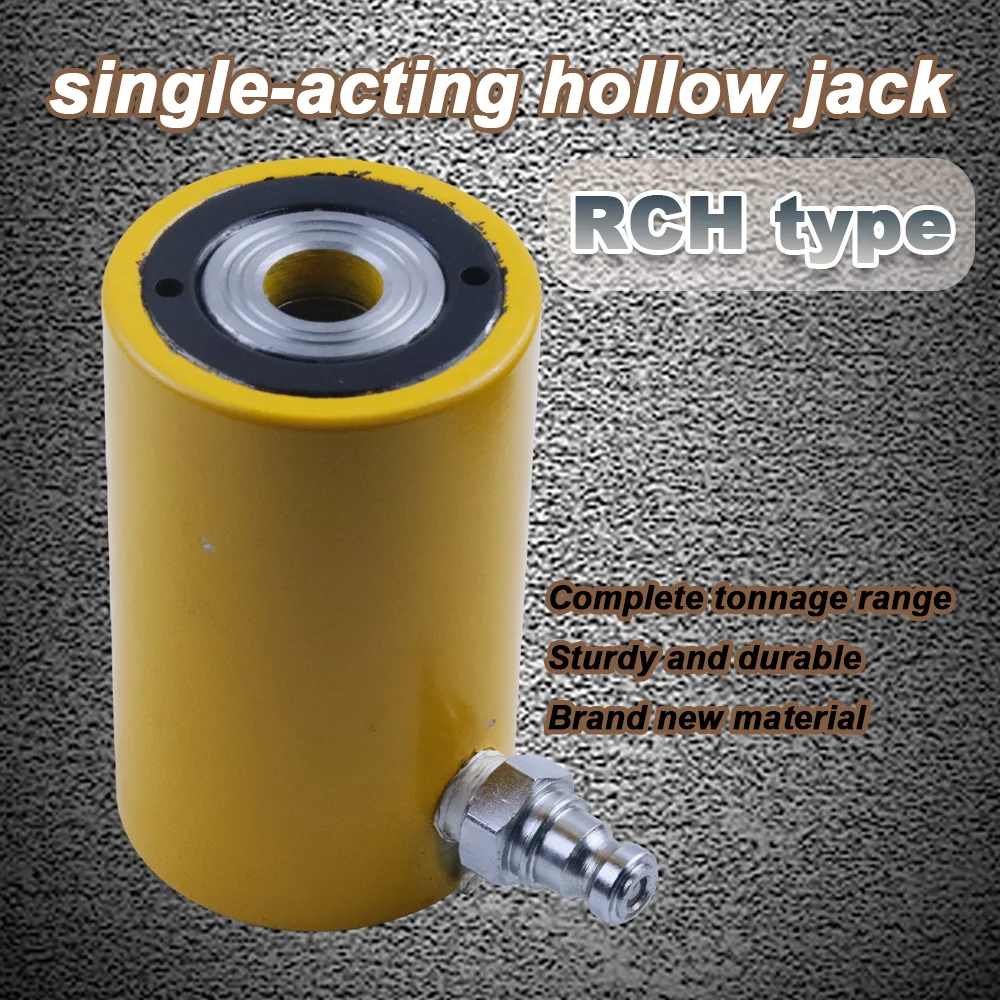 12T Single Acting Hollow Hydraulic Jack, RCH-121 41mm Stroke, Center Hole Ram Cylinder for Pulling Spreading