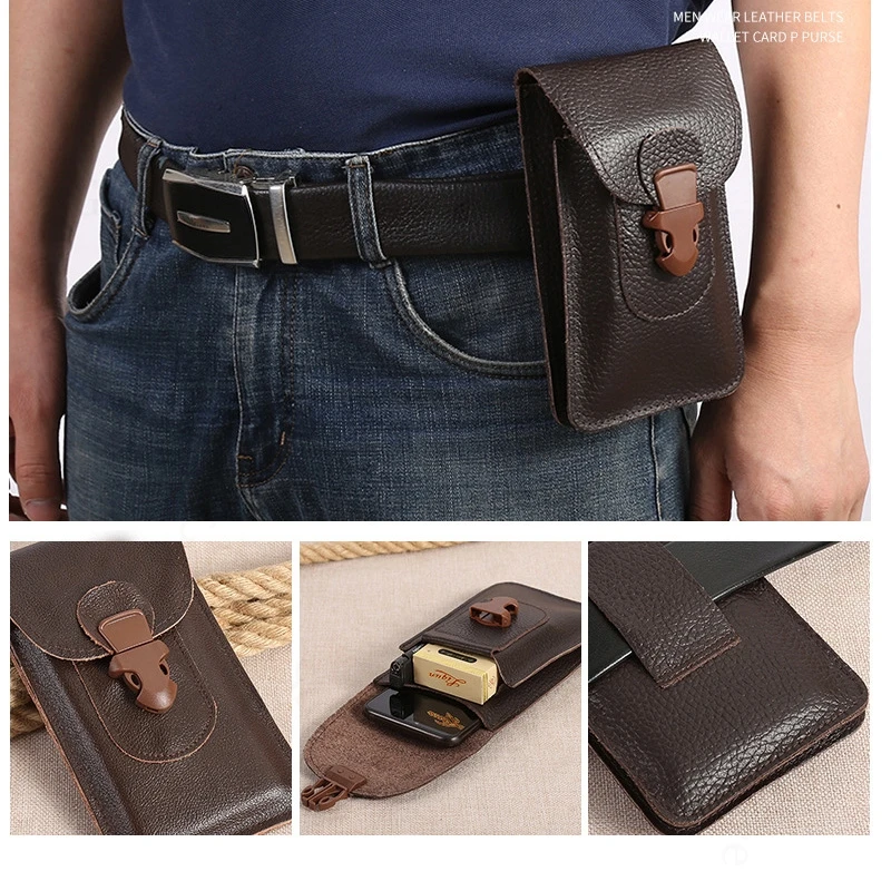 

Two Layers Leather Pouch Phone Case For vivo V60e V60 Lite V50e V30SE V29 V27 V40e V40 Pro 5G Holster Card Waist Belt Phone Bag