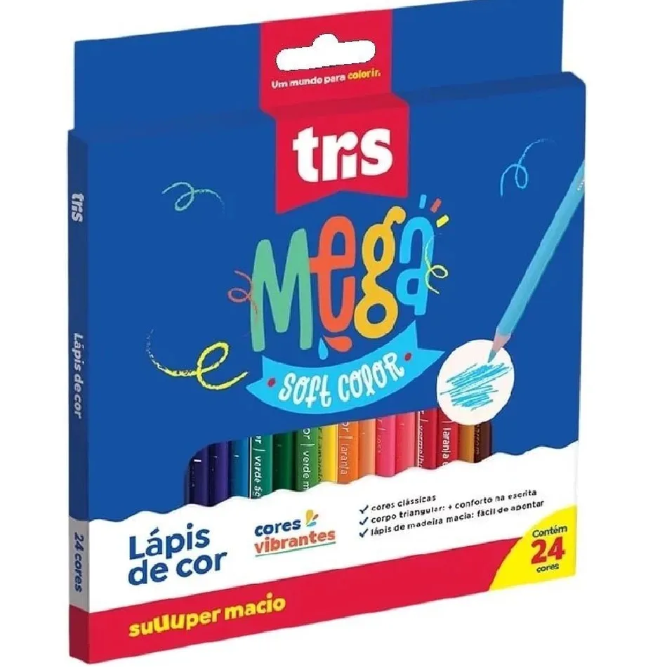 Kit di Colori Lapis 24 Colori Tris Mega Soft: La Scelta Perfetta per Artisti e Appassionati di Pittura Creativa